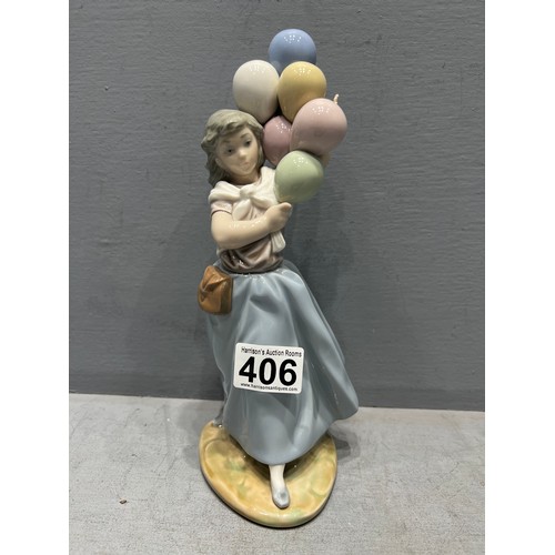 406 - Lladro figurine girl with balloons