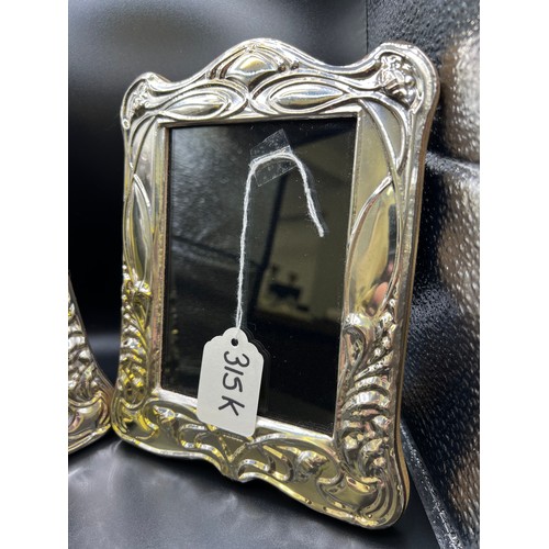 315K - Pair hall marked silver photo frames