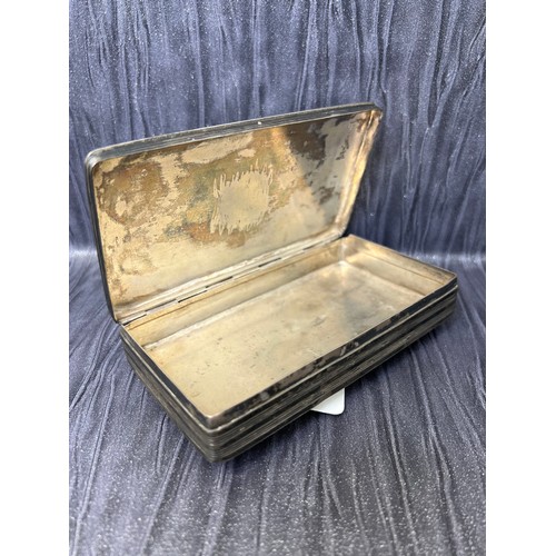 315U - Dutch silver tobacco box dated 1861-1911 on top 160g