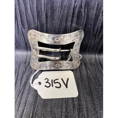 315V - Silver buckle brooch 31g