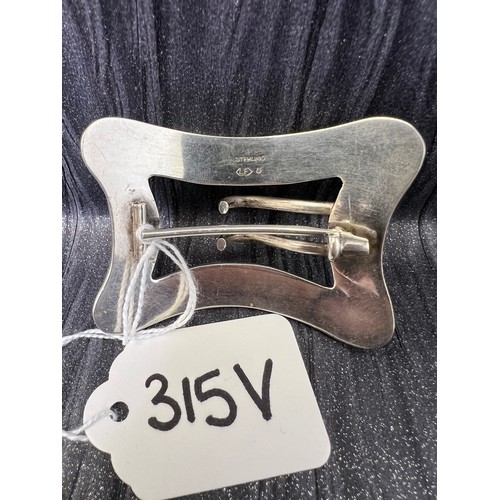 315V - Silver buckle brooch 31g