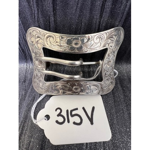 315V - Silver buckle brooch 31g