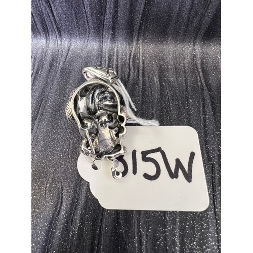 315W - Silver skull & snake pendant 13.7g