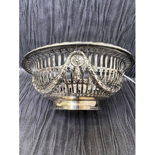 328 - Silver lattice design bowl 141g