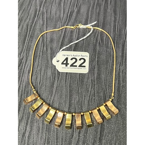 422 - 14ct Two tone necklace