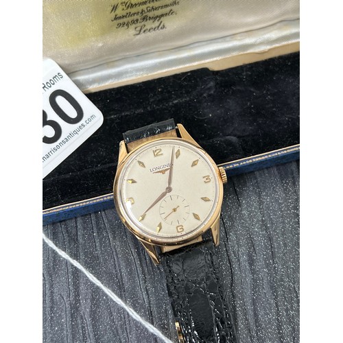 430 - Longines 18ct gold gents watch