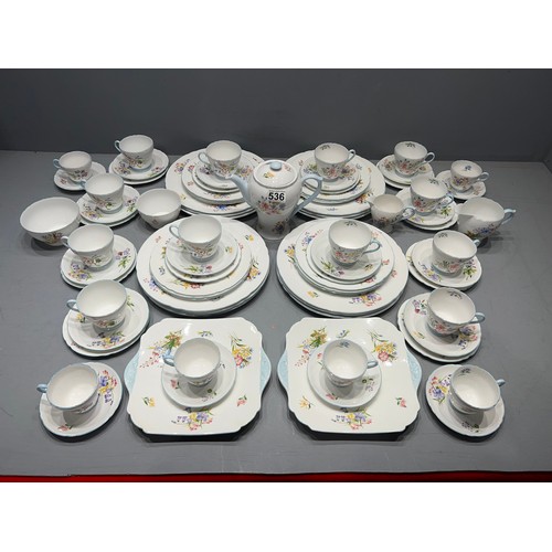 536 - Shelley tea/dinner service 'wild flowers' 79 pieces