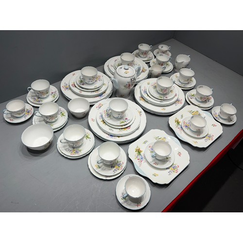 536 - Shelley tea/dinner service 'wild flowers' 79 pieces