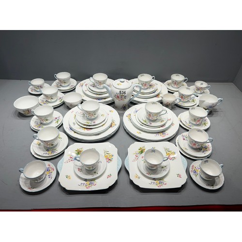 536 - Shelley tea/dinner service 'wild flowers' 79 pieces