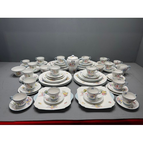 536 - Shelley tea/dinner service 'wild flowers' 79 pieces