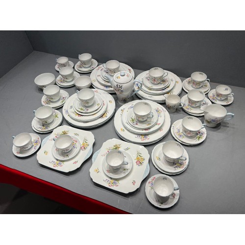 536 - Shelley tea/dinner service 'wild flowers' 79 pieces