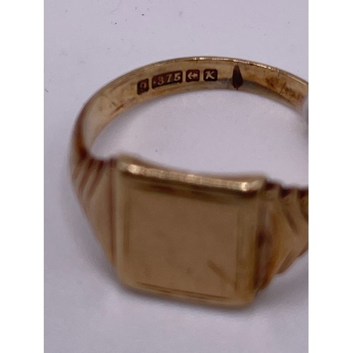 470 - 9ct Gold signet ring size P 4.1g