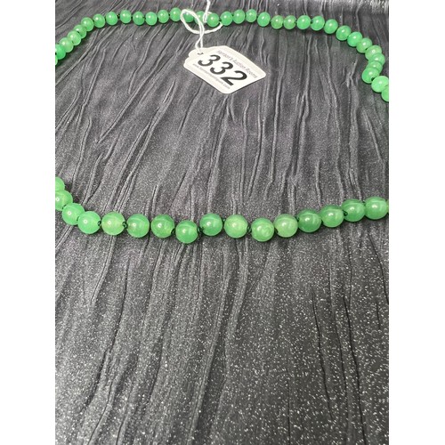 332 - String jade beaded necklace