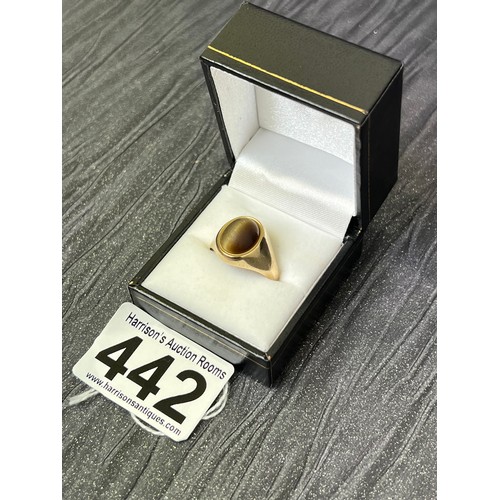 442 - 9ct Gold Gents Ring 5.5g total weight