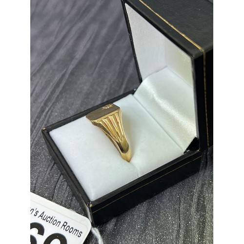 469 - 9ct Gold & diamond gents ring size X 7.8g