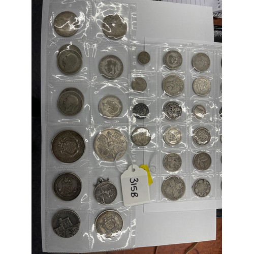 315B - Quantity silver English & continental coins