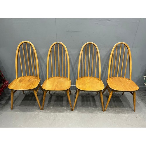 675A - 4 Blonde ercol Quaker chairs