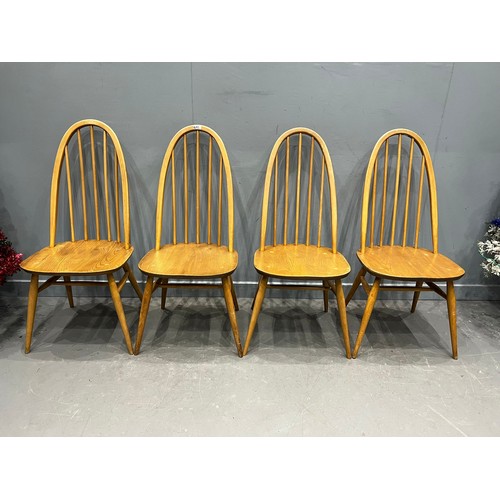 675A - 4 Blonde ercol Quaker chairs