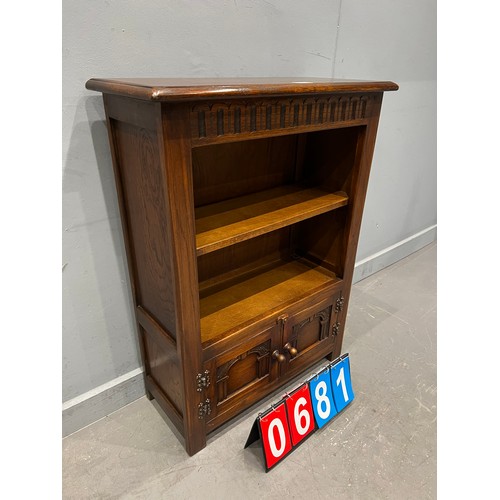 Old charm style oak bookcase with cupboard