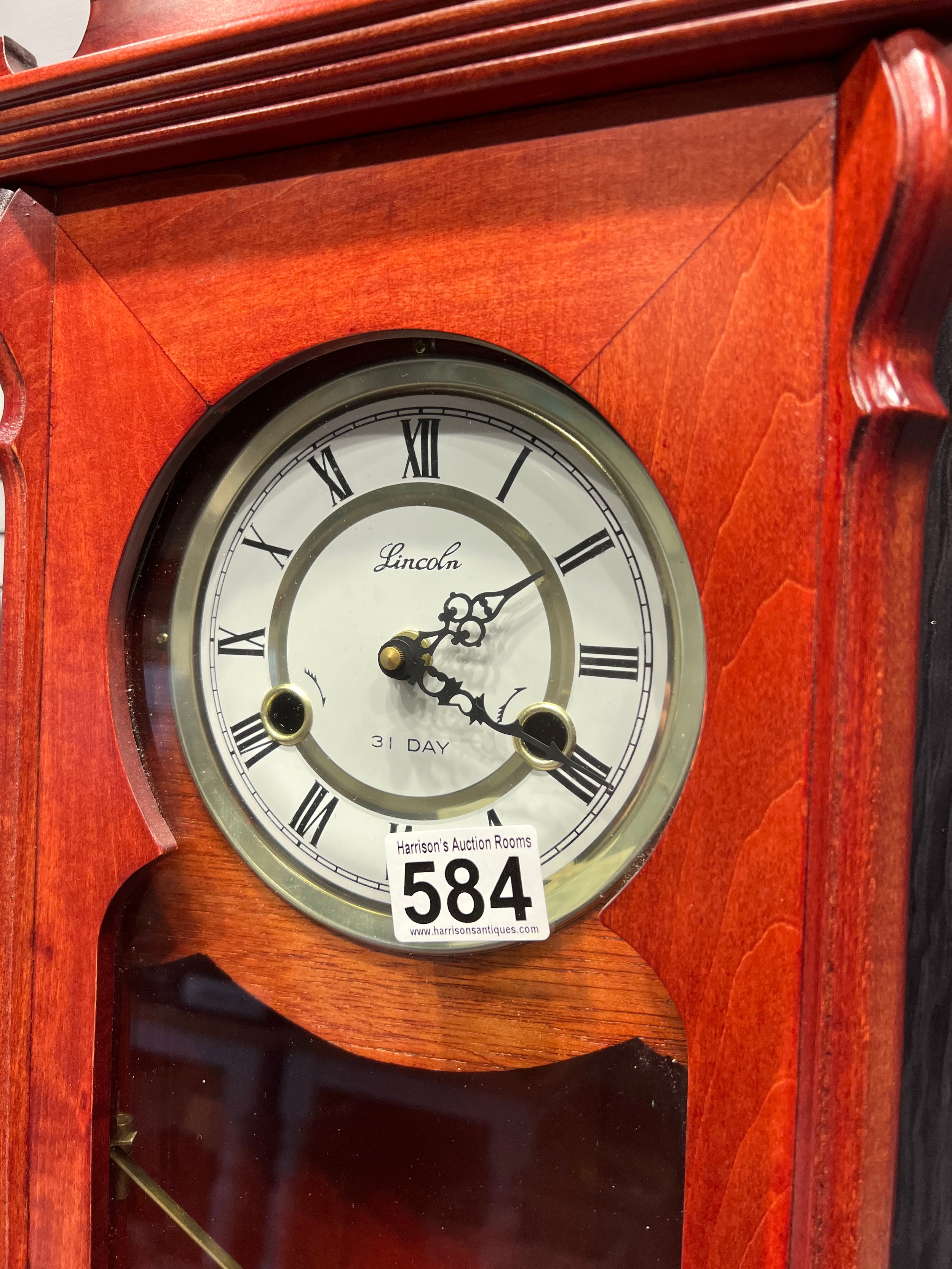 Lincoln 31 day wall clock with pendulum