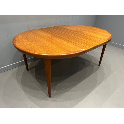 8 - 1960's Danish teak dining table by Vv Mobler Spottrup + leaf