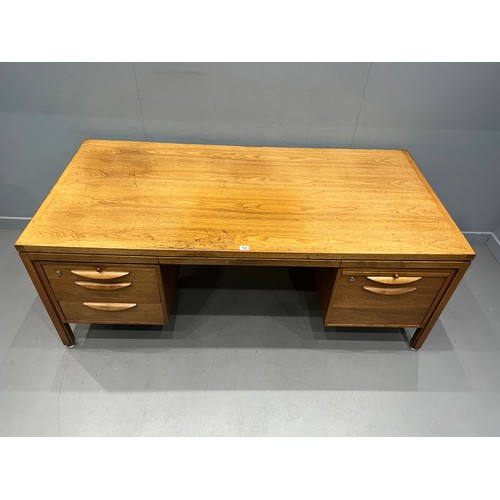 12 - Jens Risom Mid Century Twin Pedestal Executive desk for Risom designs