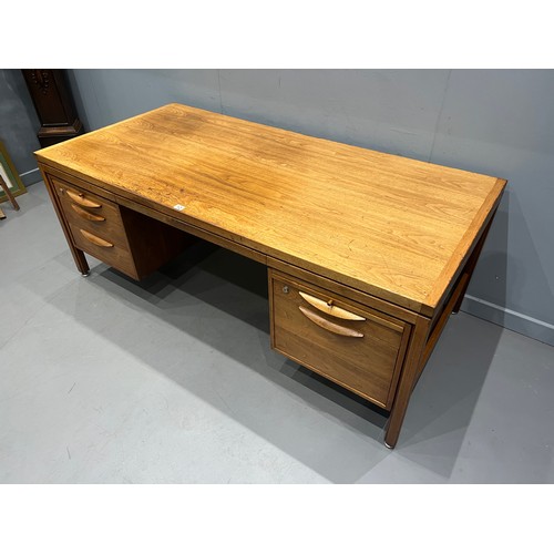 12 - Jens Risom Mid Century Twin Pedestal Executive desk for Risom designs