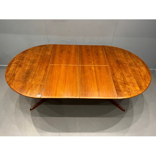 13 - Mid Century teak oval table + 2 leaves
Danish?
closed 48