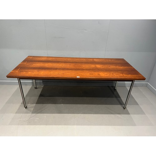 14 - Mid Century Rosewood table with chrome legs believed to be gordon russell ?
79