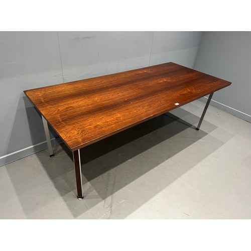 14 - Mid Century Rosewood table with chrome legs believed to be gordon russell ?
79