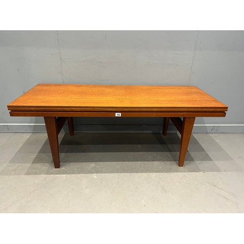 19 - Danish Mid Century 'elevator' table metamorphic by Trion.