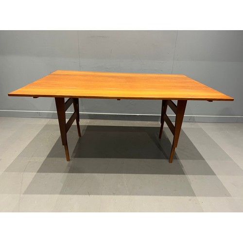 19 - Danish Mid Century 'elevator' table metamorphic by Trion.