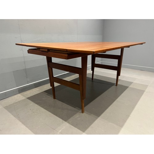 19 - Danish Mid Century 'elevator' table metamorphic by Trion.