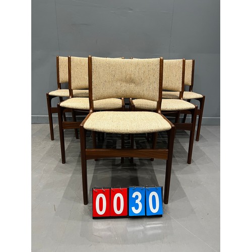 30 - 6 Danish dining chairs model 89 by erik buch for anderstrup