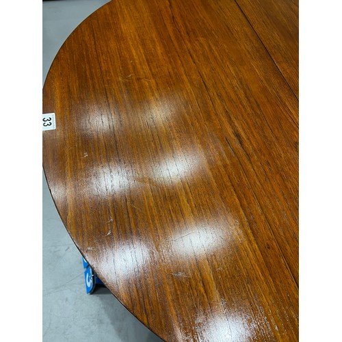 33 - Frem Rojle round danish teak table (some marks to top see pictures) + 4 tuck away chairs ( no leaf )