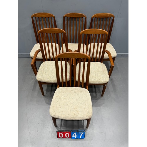 47 - 6 Mid century dining chairs by benny linden