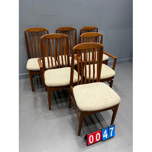 47 - 6 Mid century dining chairs by benny linden