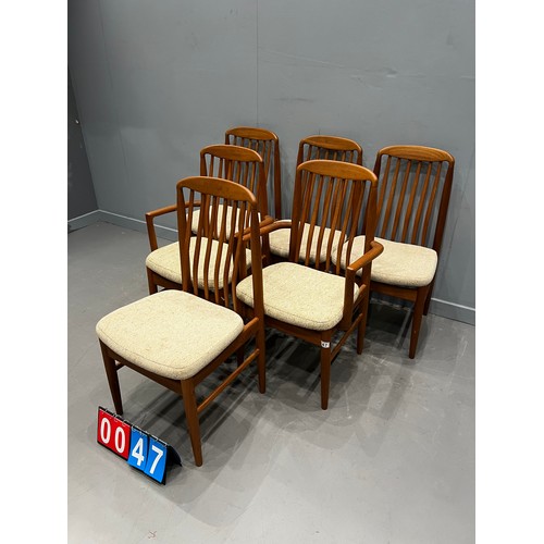 47 - 6 Mid century dining chairs by benny linden