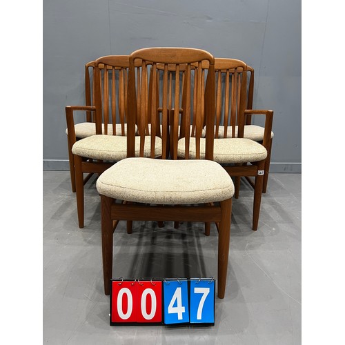 47 - 6 Mid century dining chairs by benny linden