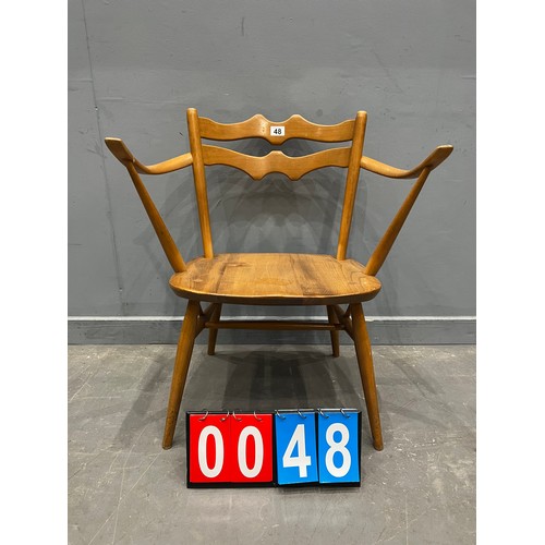 48 - Rare blonde ercol 493 elbow chair