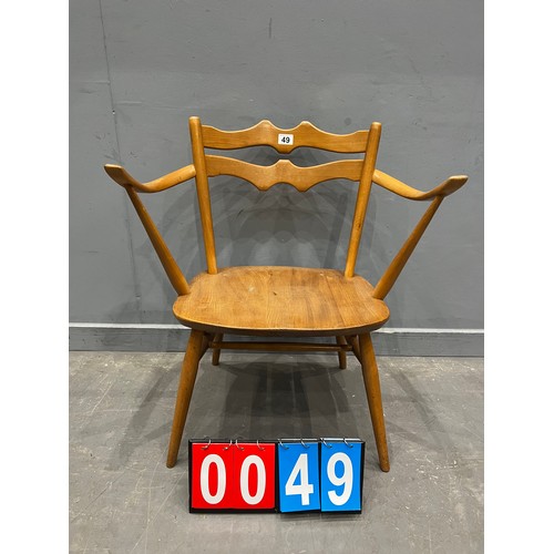 49 - Rare blonde ercol 493 elbow chair