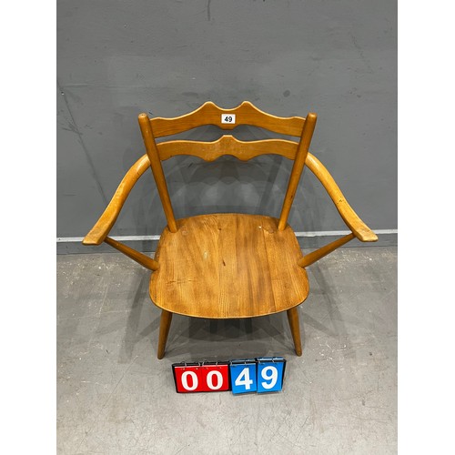 49 - Rare blonde ercol 493 elbow chair