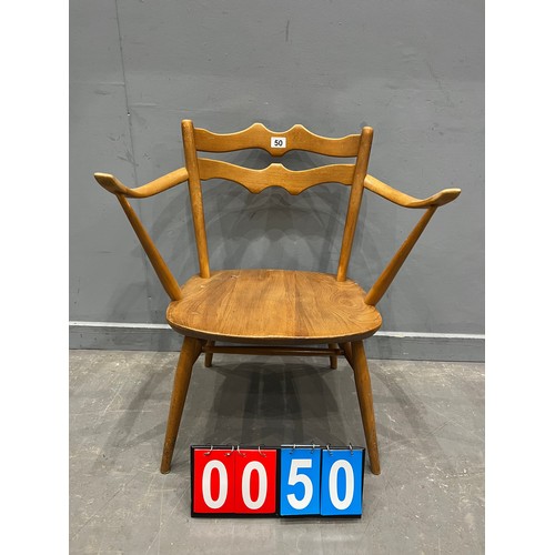 50 - Rare blonde ercol 493 elbow chair