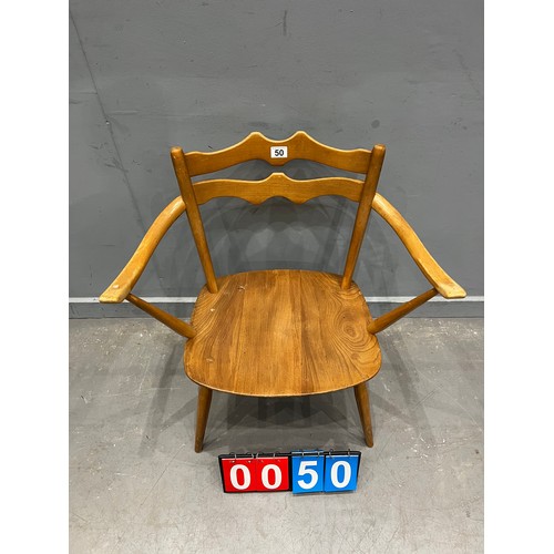 50 - Rare blonde ercol 493 elbow chair