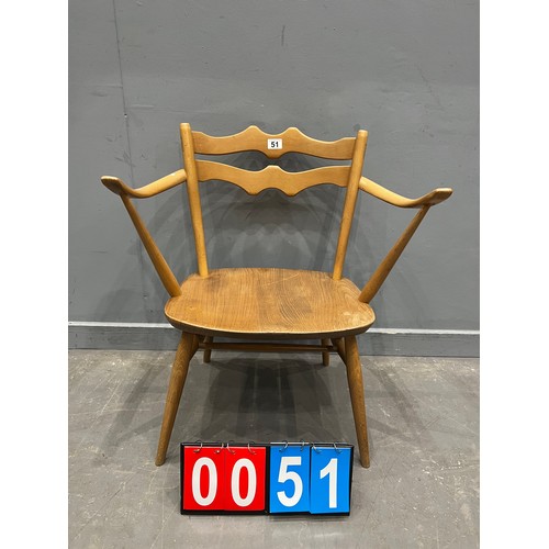 51 - Rare blonde ercol 493 elbow chair