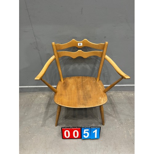 51 - Rare blonde ercol 493 elbow chair