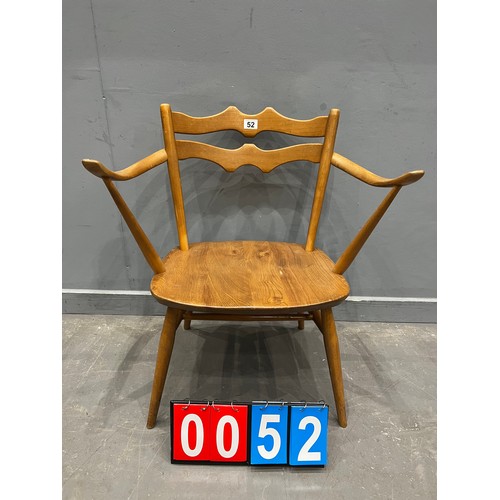 52 - Rare blonde ercol 493 elbow chair