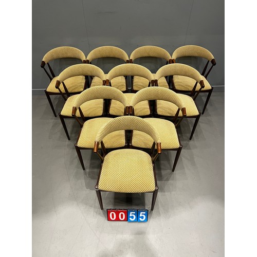 55 - 10 Rare johannes Anderson mobelfabrik BA113 mid century dining chairs for Anderson mobelfabrik