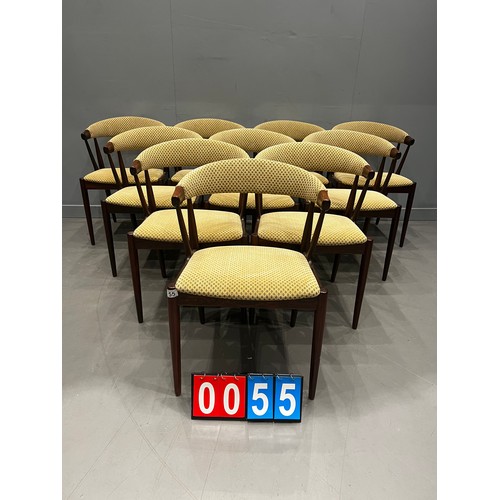 55 - 10 Rare johannes Anderson mobelfabrik BA113 mid century dining chairs for Anderson mobelfabrik