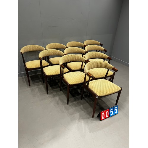 55 - 10 Rare johannes Anderson mobelfabrik BA113 mid century dining chairs for Anderson mobelfabrik